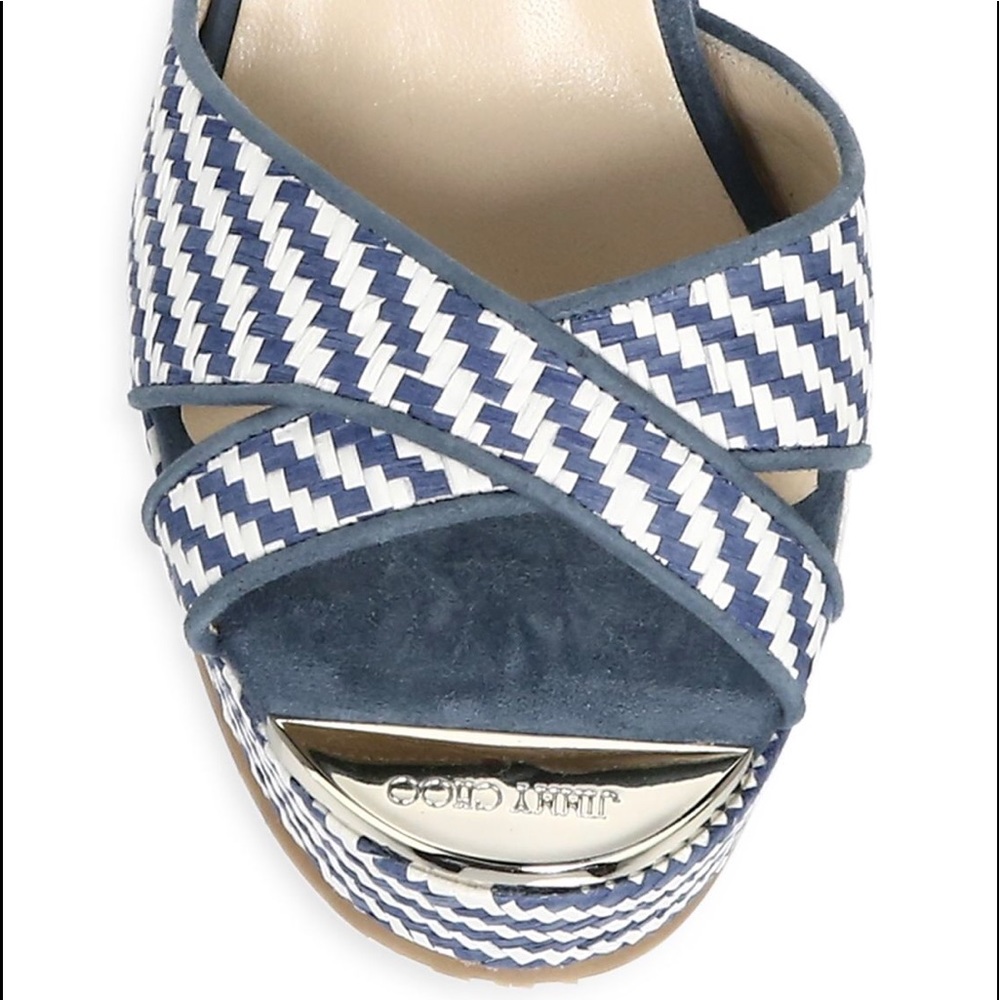 New Jimmy Choo Perfume Woven Wedge Sandals - Picture 3 of 8